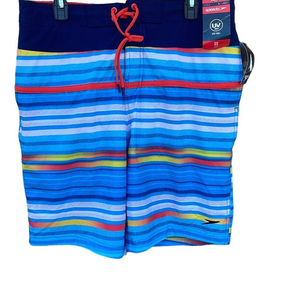 Speedo blue stripes board shorts size large 21’’ NEW